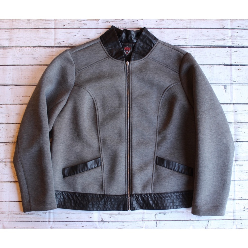 Rebel Wilson fr Torrid Plus Size Grey Moto Jacket